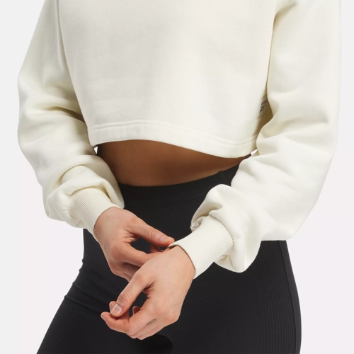 Beige Ultra Cropped Hoodie - Sweatshirt Hoodie - Long Sleeve Crop Top