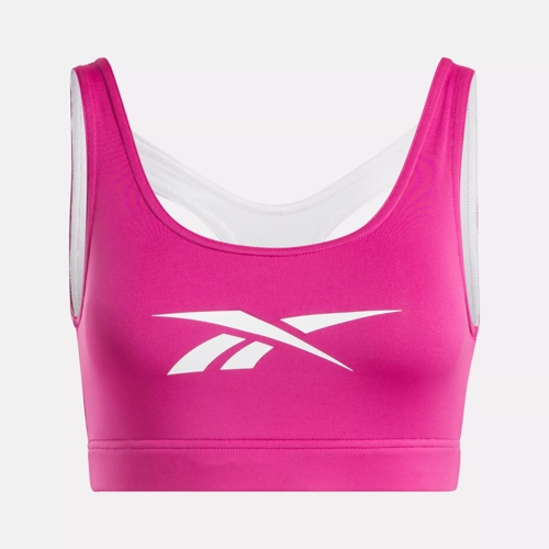 Reebok Lux Strappy Sports Bra in semi proud pink