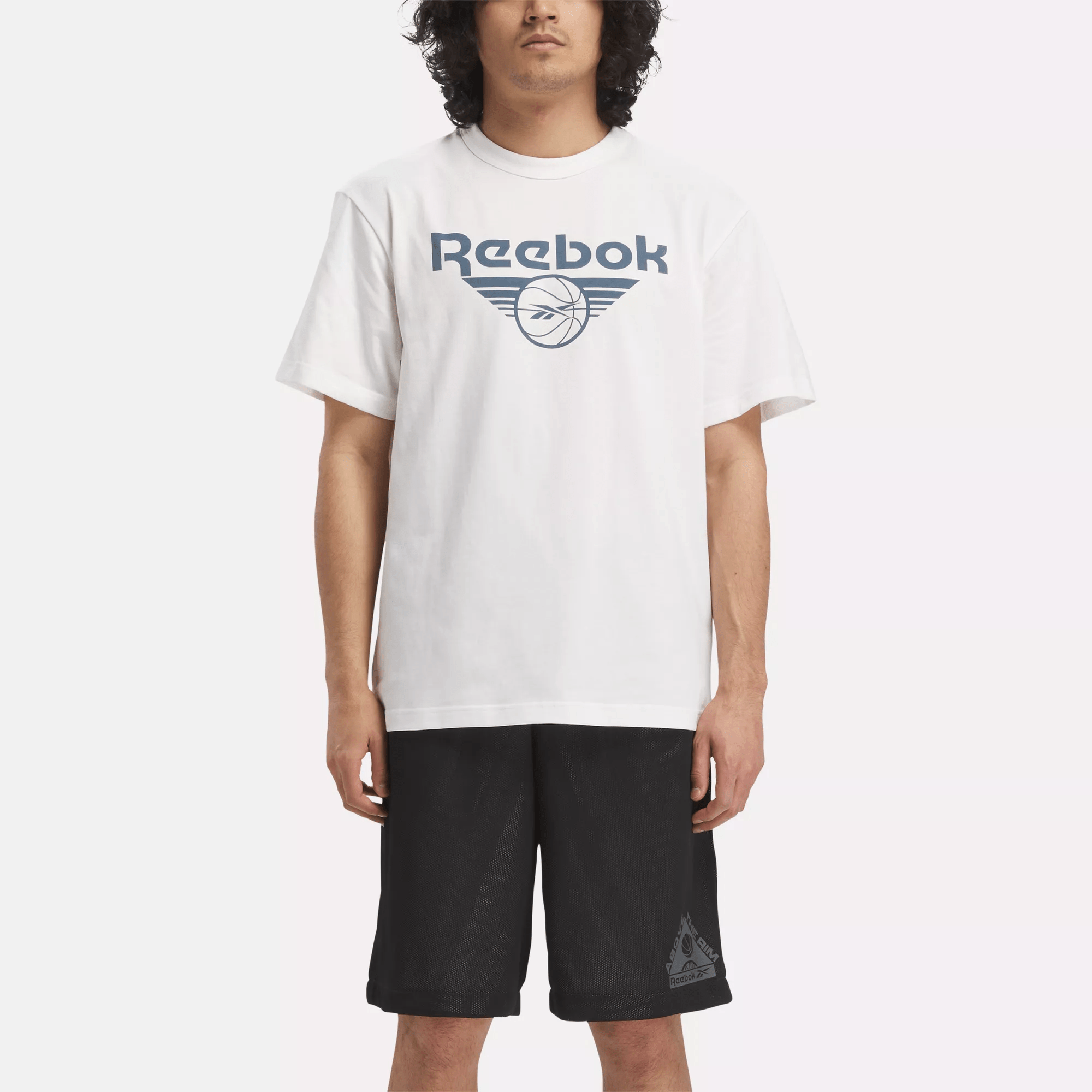 Reebok Basketball Brand Graphic T-shirt In White