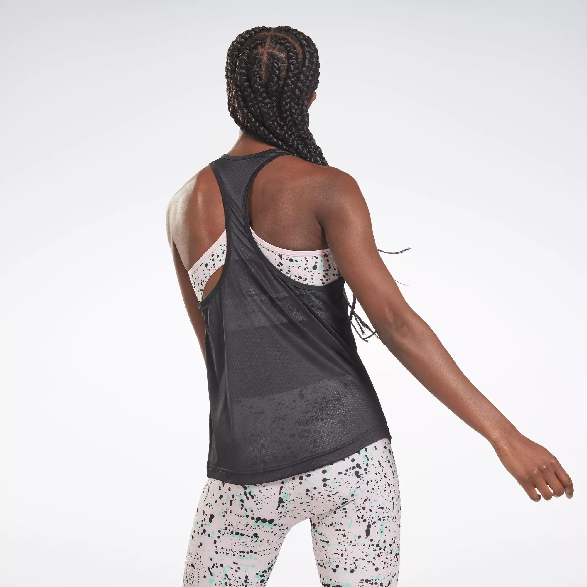 Workout Ready Mesh Back Tank Top (Plus Size) - Night Black