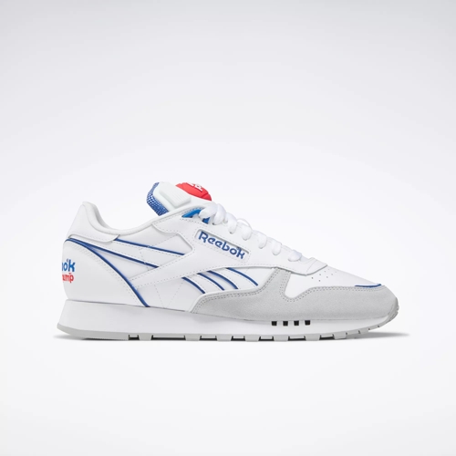 Classic Leather Pump Shoes - Ftwr White / Vector Blue / Vector Red | Reebok