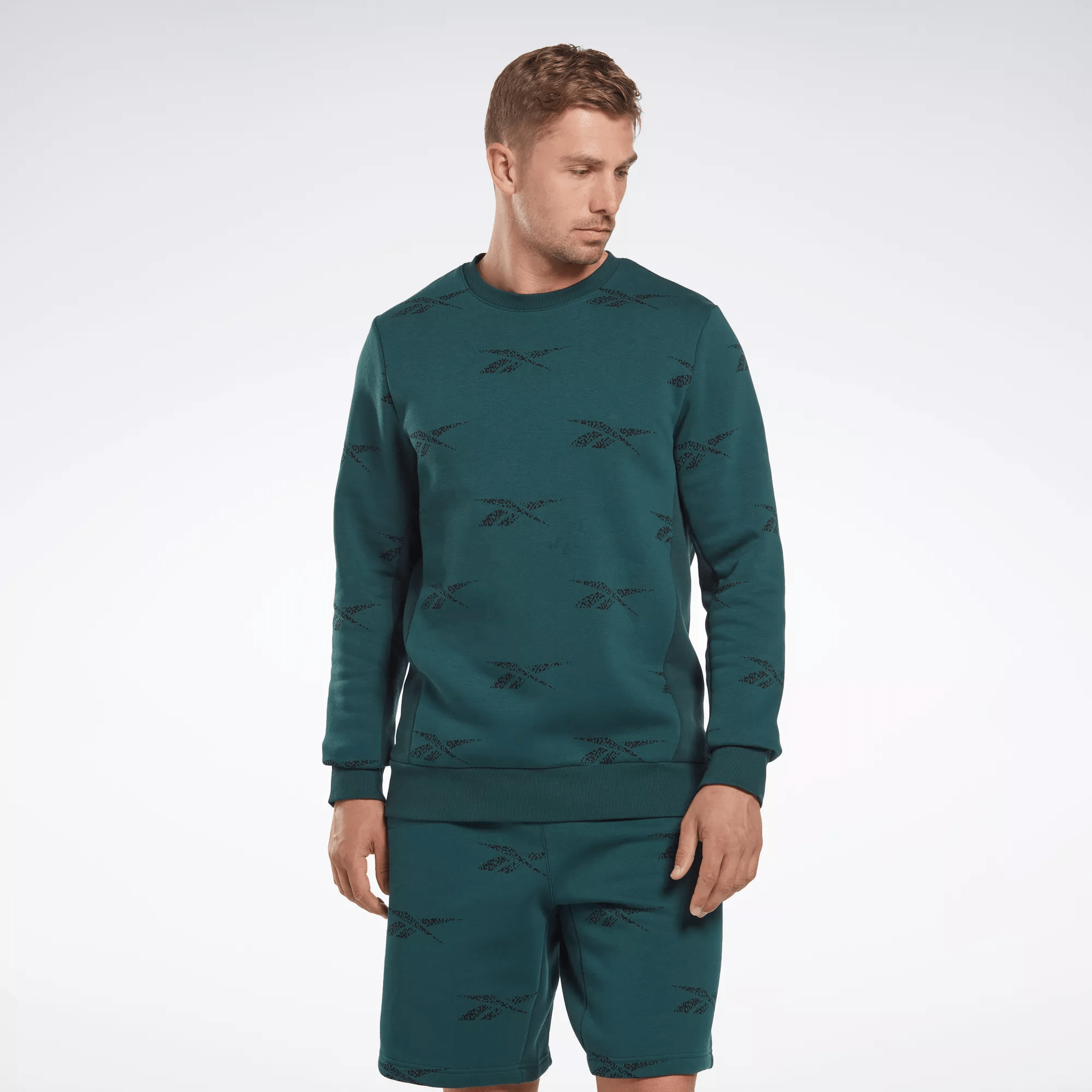Reebok Identity Vector Fleece Crew Sweatshirt In Green