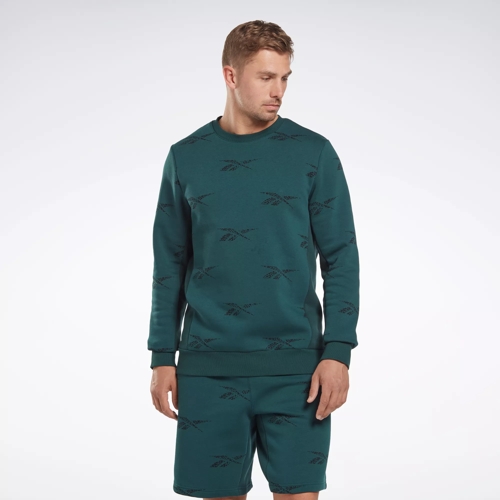 Reebok Identity Vector Fleece Crew Sweatshirt - Forest Green