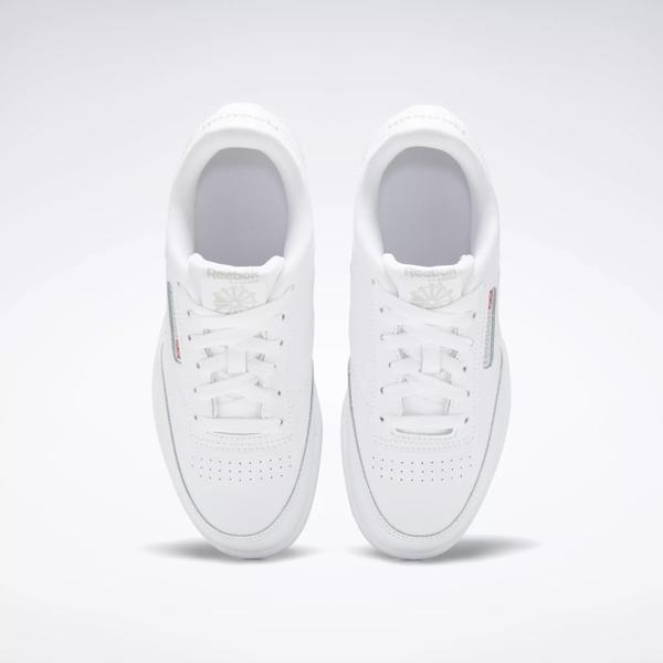 Club C Shoes Grade School White Sheer Grey Reebok