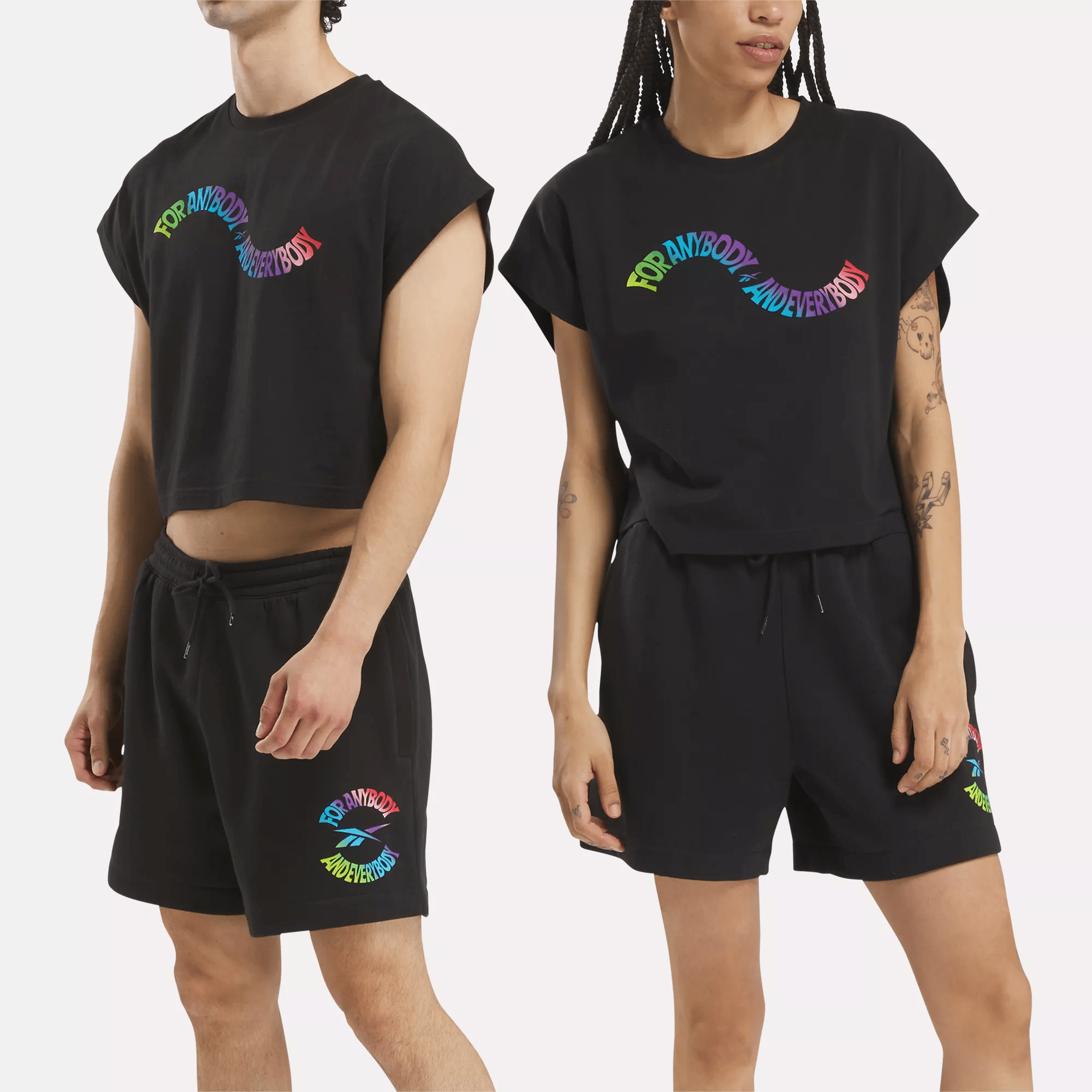 Shop Reebok Unisex Pride Crop T-shirt In Black