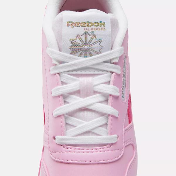 Classic Leather Step N Flash Shoes Preschool Astro Rose Bold Pink White Reebok