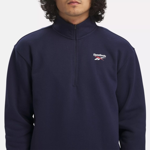 Reebok Identity Left Chest Quarter-Zip Sweatshirt - Vector Navy