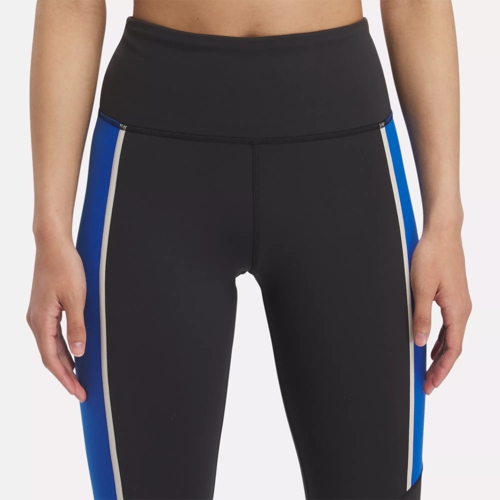 Reebok Lux High Rise Colorblock Tights Women's - steely blue