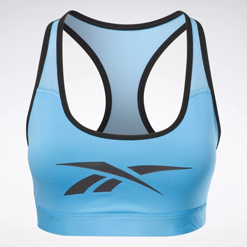 Reebok razer back blue sports bra, Small, removeable pads