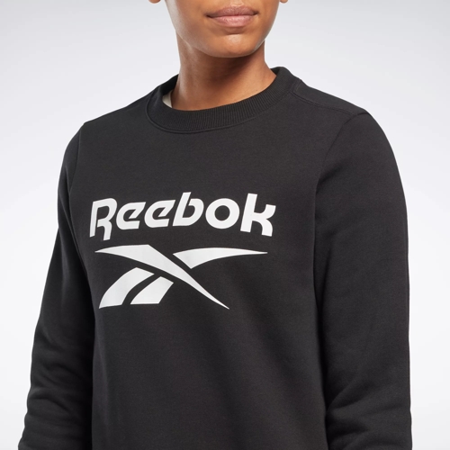 Reebok Identity Big Logo Fleece Crew Sweatshirt - Black