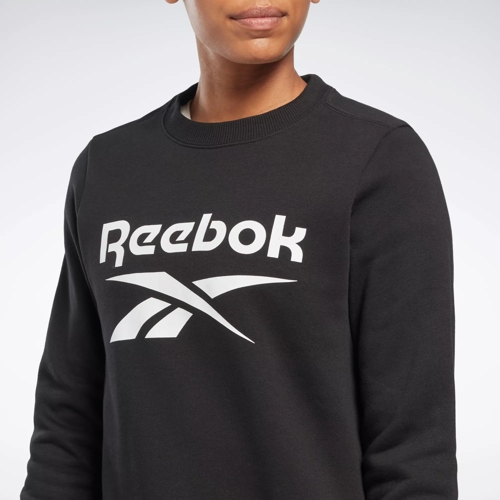 Reebok Identity Small Logo French Terry Crew Sweatshirt (Plus Size) in  Medium Grey Heather