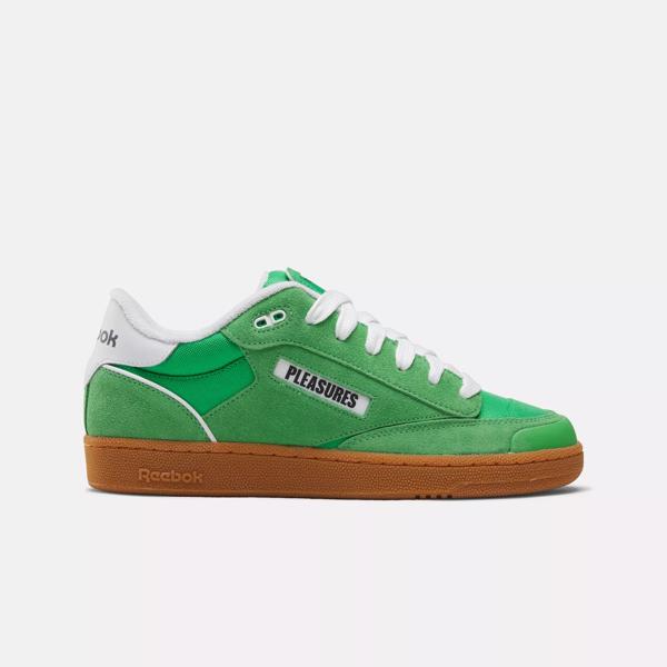 Reebok x Pleasures Club C Bulc Shoes - Sport Green /Raw Green 