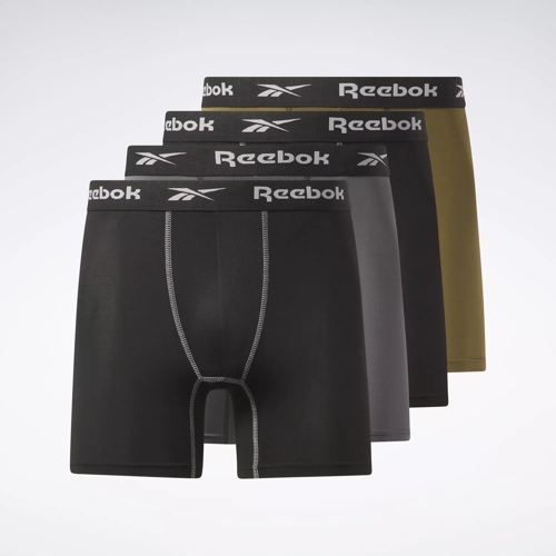 $59 Reebok Underwear Men Black Cotton Classic Boxer Brief 2-Pack