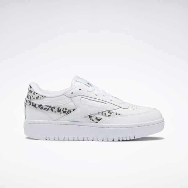 Reebok Club C Double Revenge - Womens Shoes - White w/ Leopard - GZ4303