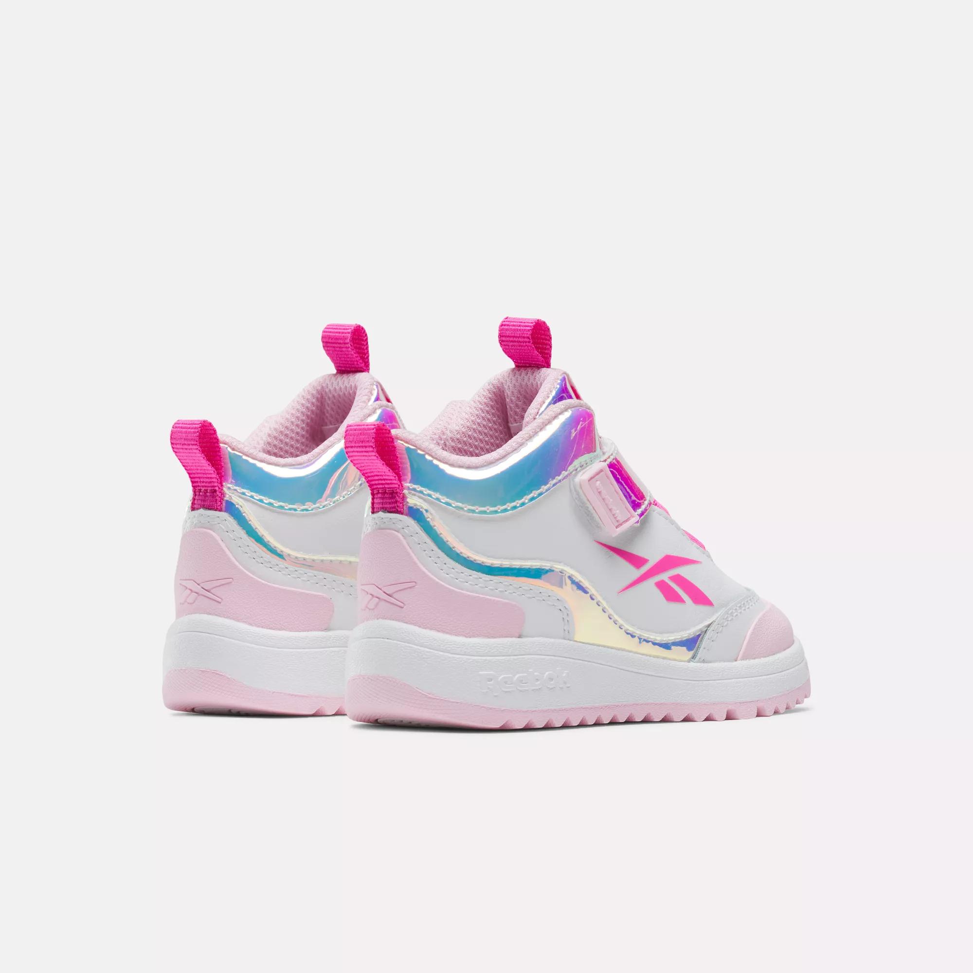 Pink toddler reebok clearance shoes