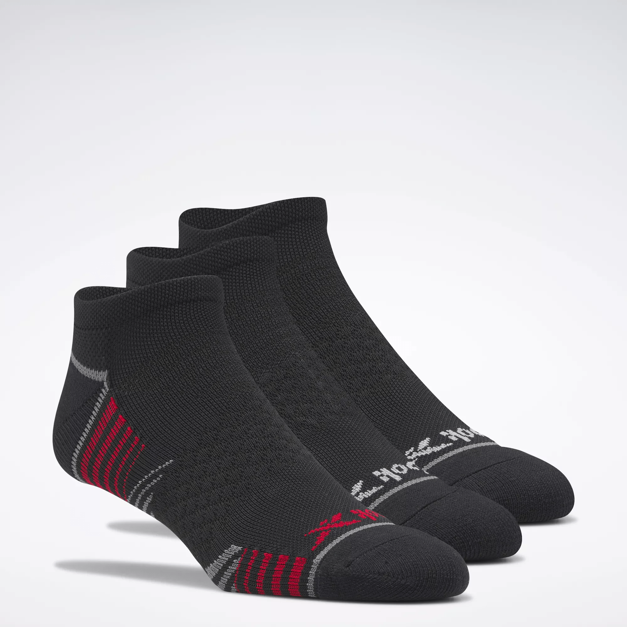Reebok Performance Nylon Low Cut Socks 3 Pairs In Black