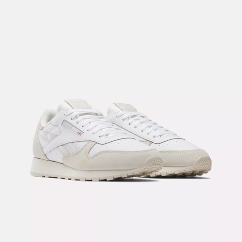 Amerika voormalig Bengelen Classic Leather Shoes - White / Chalk / Stucco | Reebok