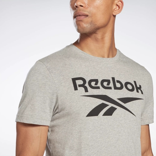T-Shirt Medium Heather Identity | Grey - Big Reebok Logo Reebok