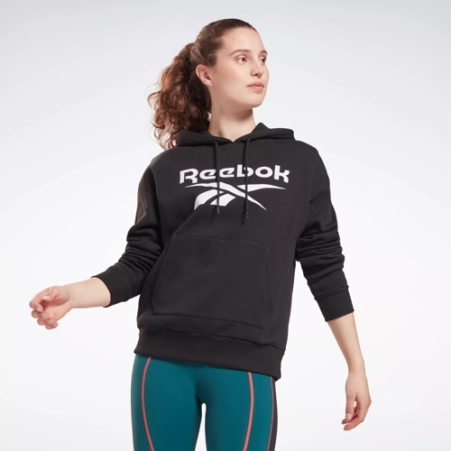 Reebok Identity Logo Fleece Pullover - Black | Reebok