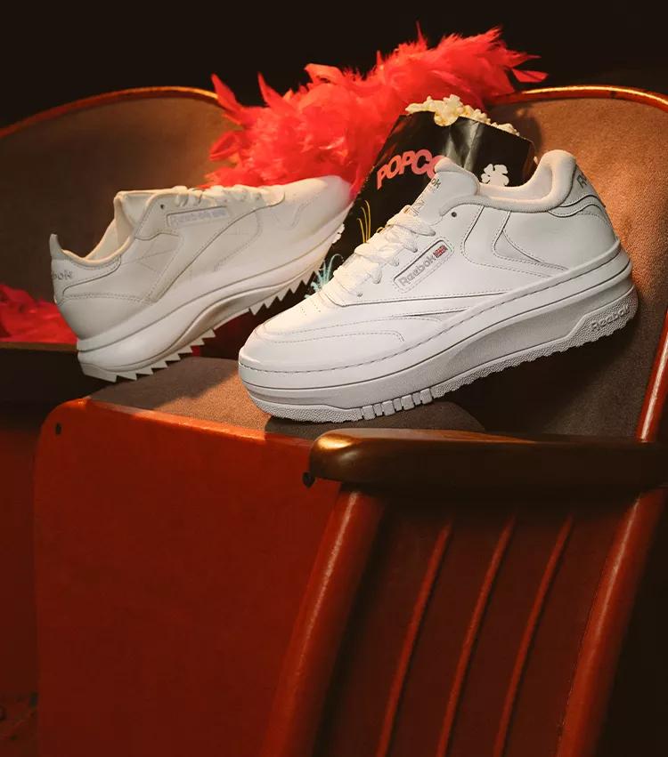 Reebok white platform outlet