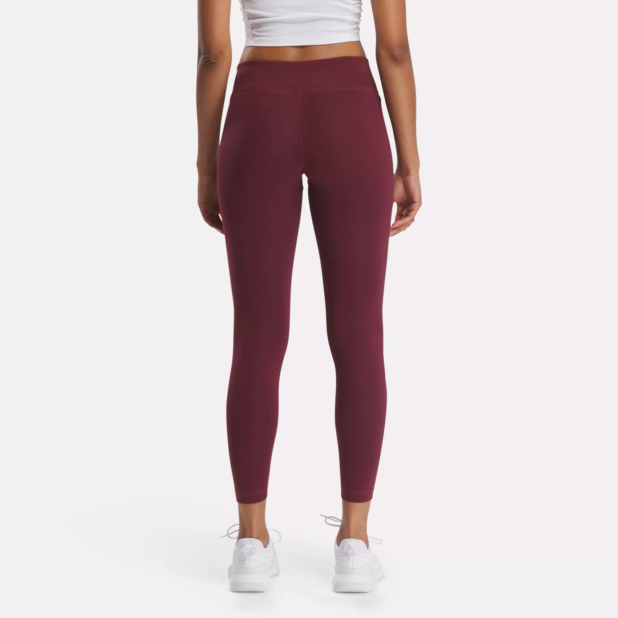 Reebok Identity Small Logo Cotton Leggings - Classic Maroon