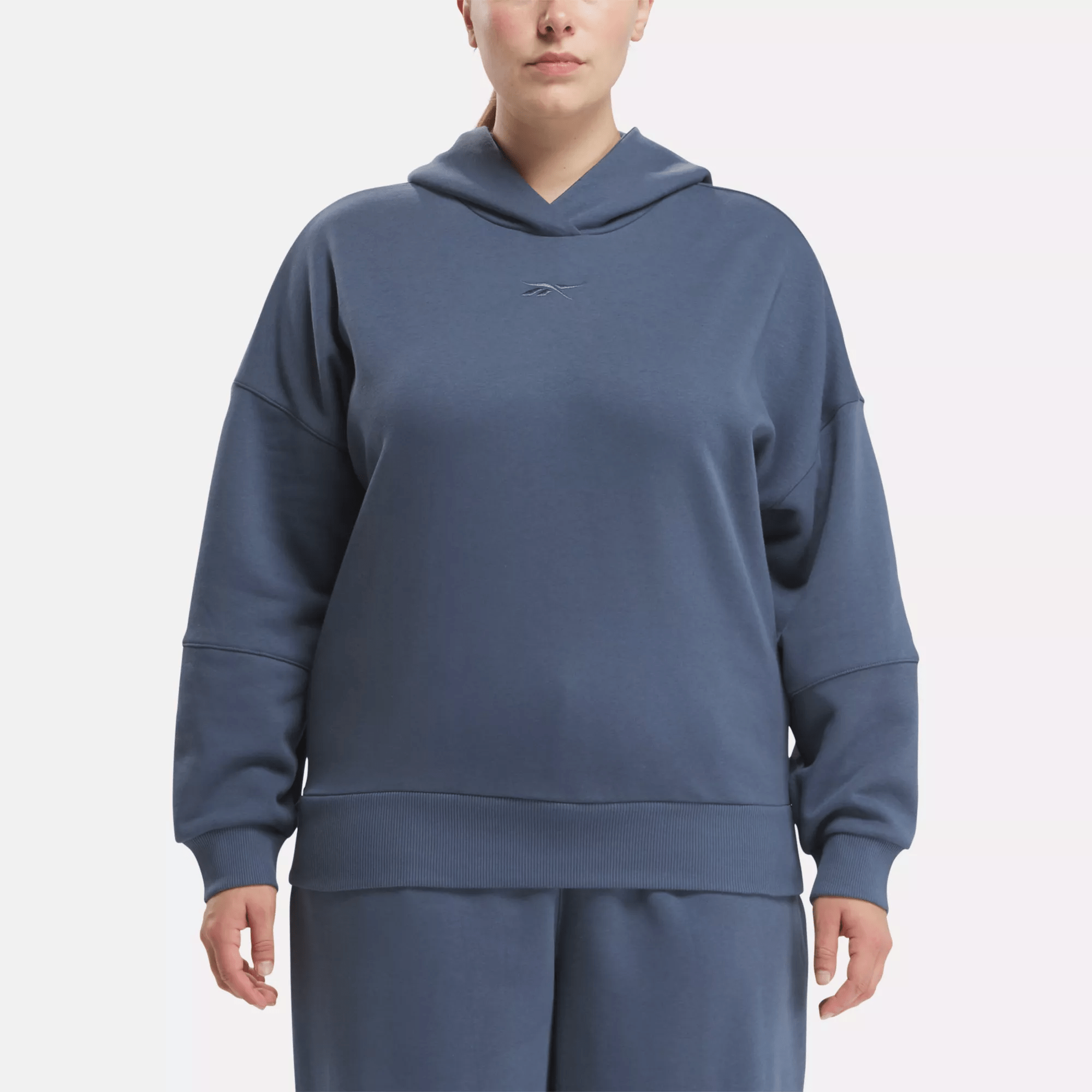 Shop Reebok Women's Lux Oversized Hoodie (plus Size) In East Coast Blue
