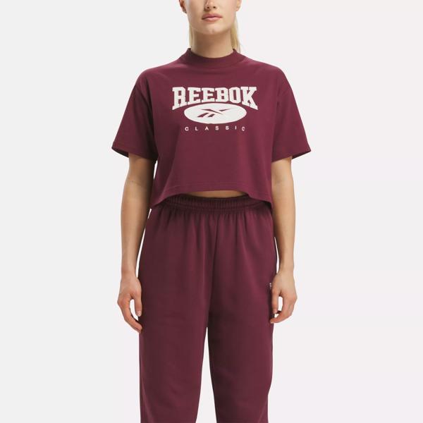 Classics Archive Essentials Big Maroon | Crop T-Shirt Reebok Classic Logo 