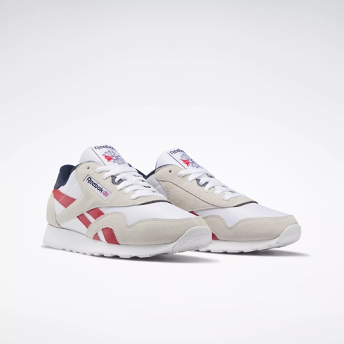 Reebok classic nylon sales trainers in white