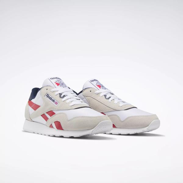 Reebok Men s Classic Nylon Shoes Size 11.5 White Red Navy