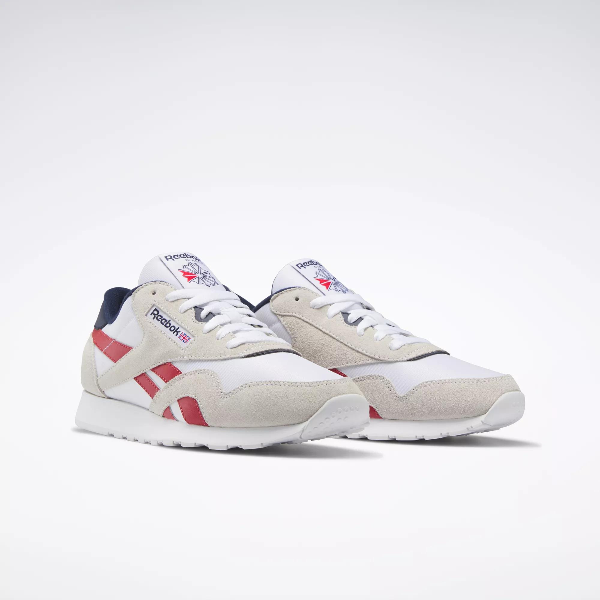 fordøjelse Gør det ikke Grundlægger Classic Nylon Shoes - Ftwr White / Flash Red / Vector Navy | Reebok