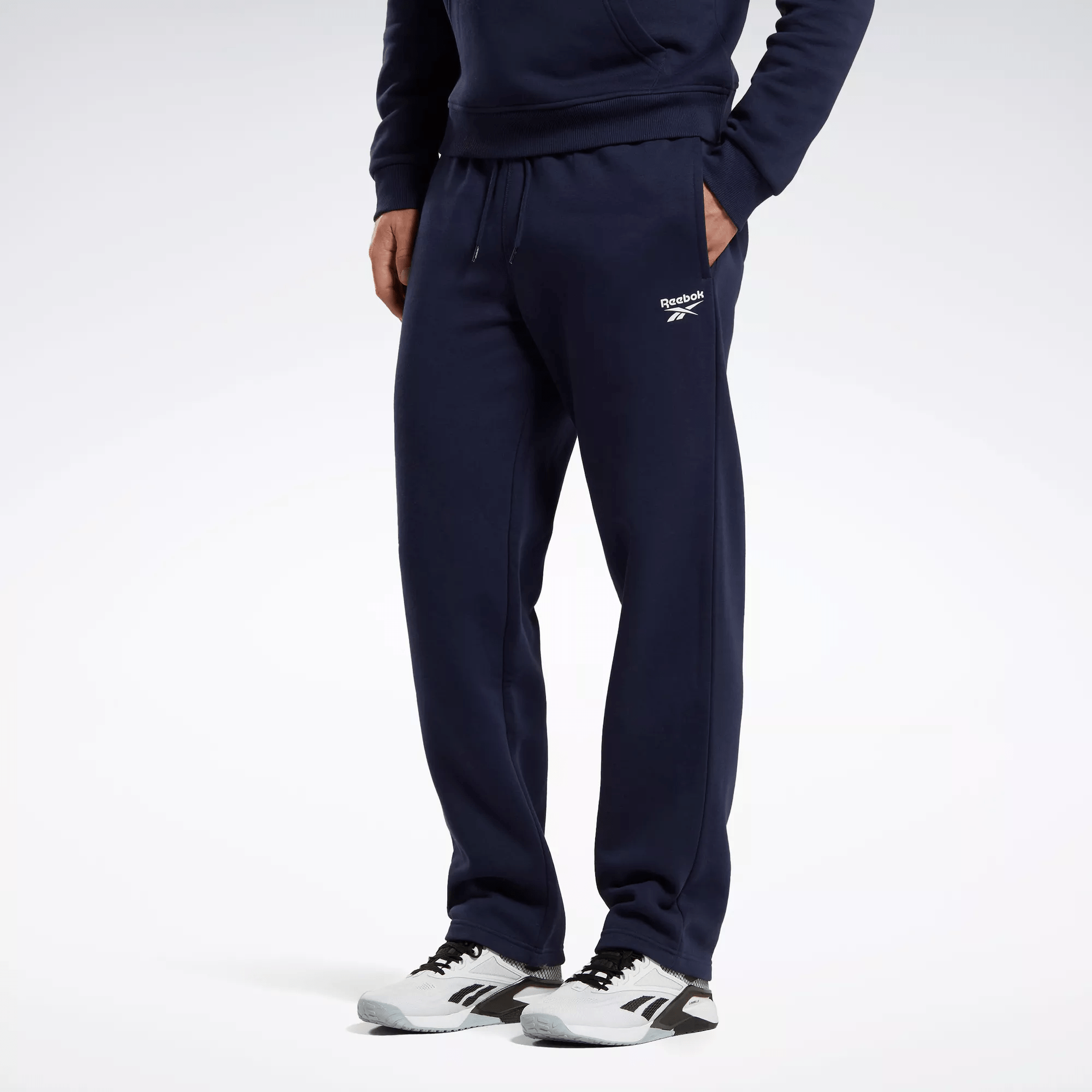 Reebok Identity Open Hem Pants In Blue