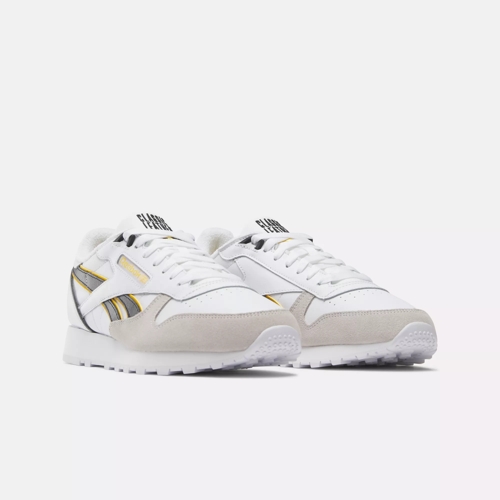Classic Leather Shoes - White / Black / Always Yellow | Reebok