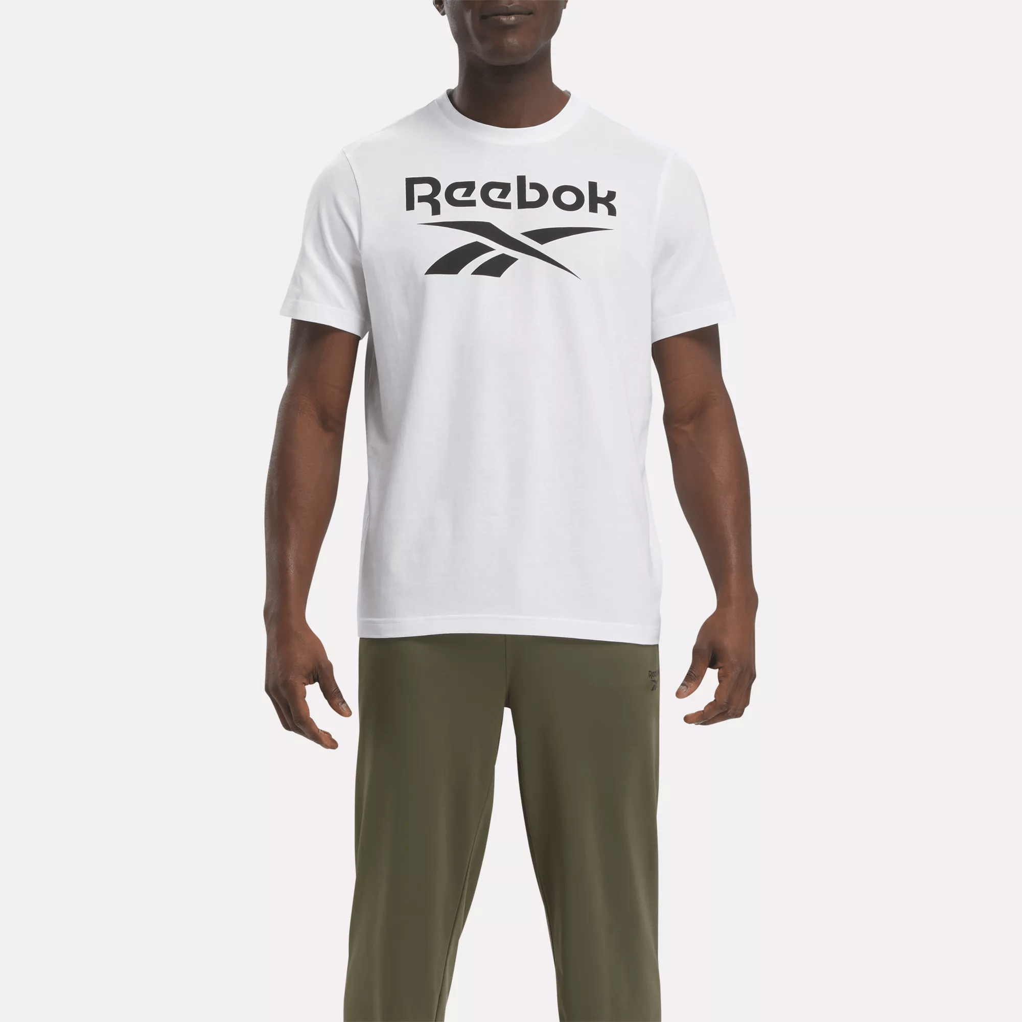 Reebok Identity Big Stacked Logo T-shirt In White
