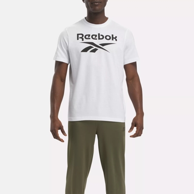 Reebok Identity Big Stacked Logo T-Shirt - White / Black | Reebok