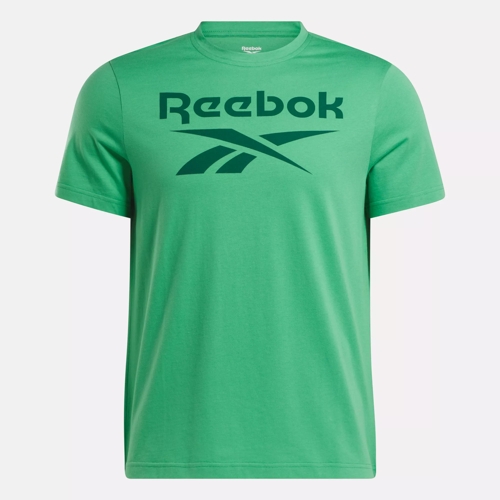 Reebok Identity Big Stacked Logo T Shirt Sport Green Reebok