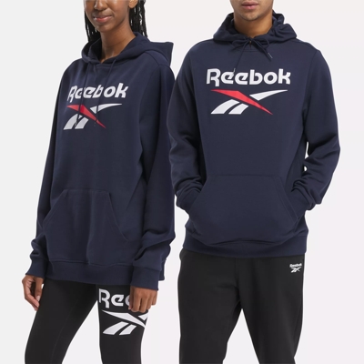 Reebok Identity Fleece Stacked Logo Pullover Hoodie - Vector Navy