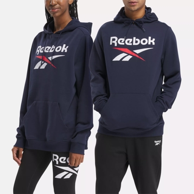 Reebok Apparel Men Reebok Identity Fleece Stacked Logo Pullover Hoodie –  Reebok Canada