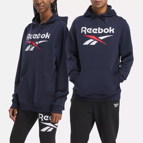 Reebok Identity Fleece Stacked Logo Pullover Hoodie