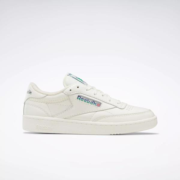 Franco competencia Norteamérica Club C 85 Vintage Shoes - Chalk / Classic Cobalt / Glen Green | Reebok