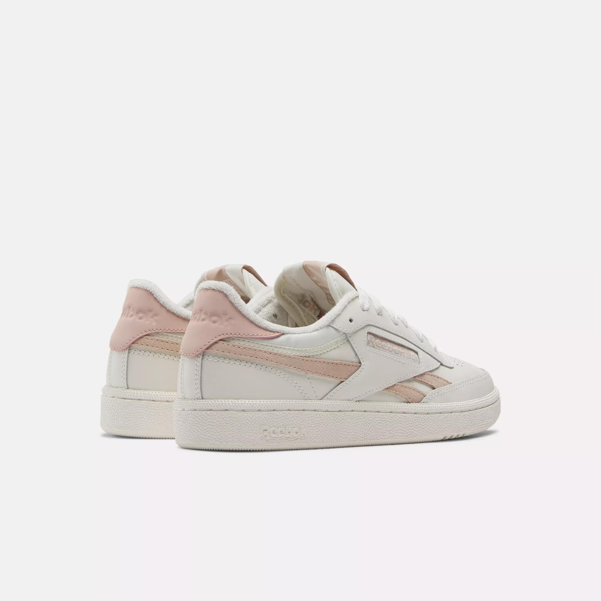 Reebok Club C Double sneakers in chalk with pink detail