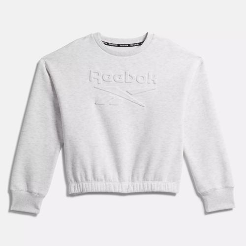 Reebok Embossed Sweatshirt - Big Kids - Oatmeal Heather | Reebok