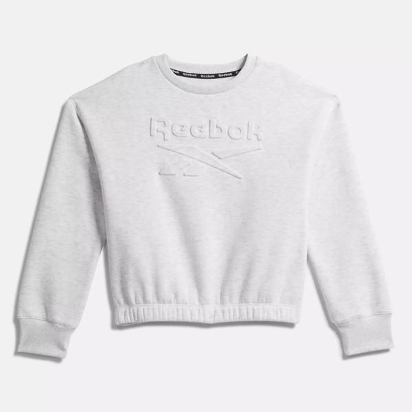 Reebok Embossed Sweatshirt - Big Kids - Oatmeal Heather | Reebok