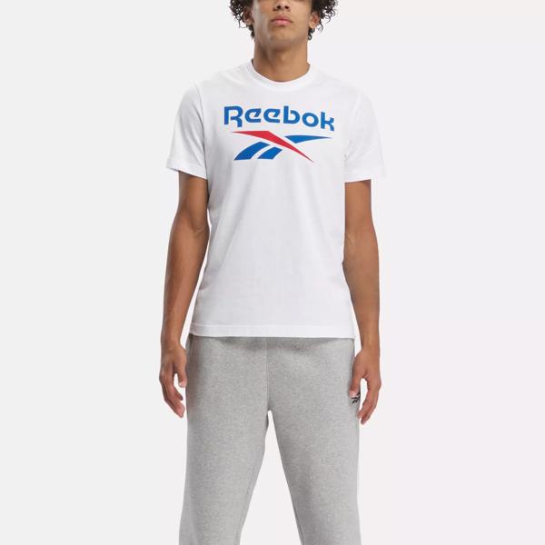 - Reebok T-Shirt Big Logo Reebok Blue | Identity White Vector /