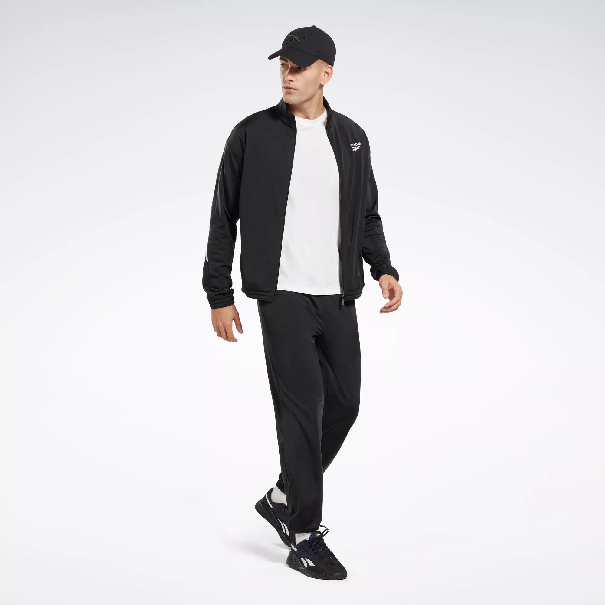 REEBOK Self Design Men Black Track Pants - Buy REEBOK Self Design