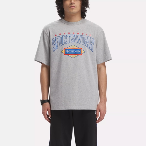 Reebok grey best sale t shirt