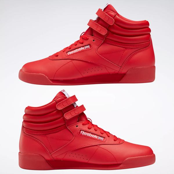 Red reebok freestyle hi on sale