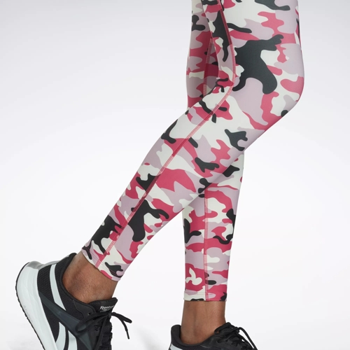 Reebok Womens Purple Camo Athletic Workout Leggings Size S Small Camouflage