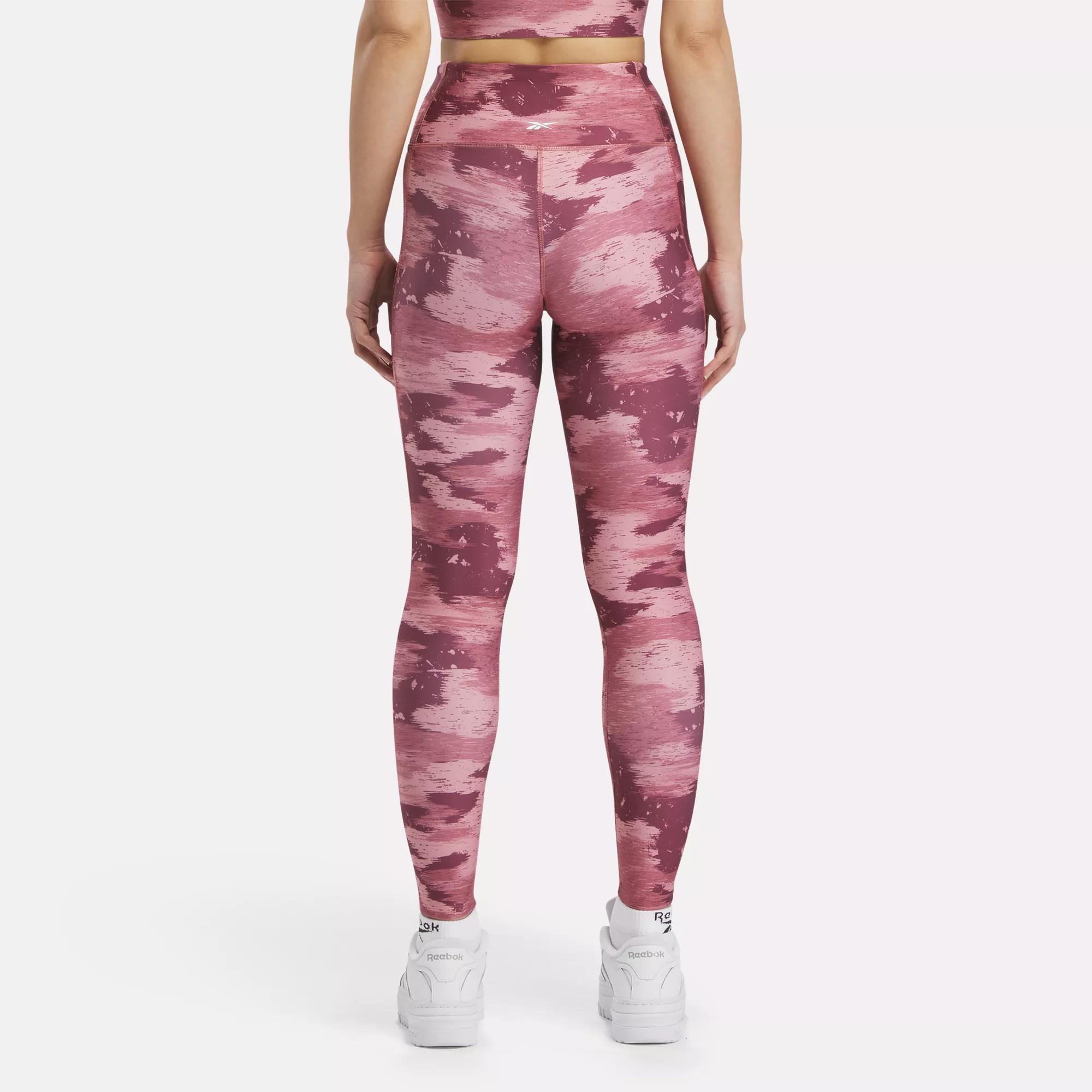 Reebok Yoga Lux Bold High Rise Clouded Camo Tight Pink