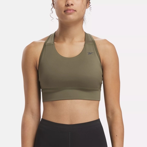 Buy Medium Impact Padded Racerback Sports Bra in Olive Green