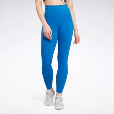 $40 Reebok Women's Blue Logo High Waist Stretch Legging Pants Size Large